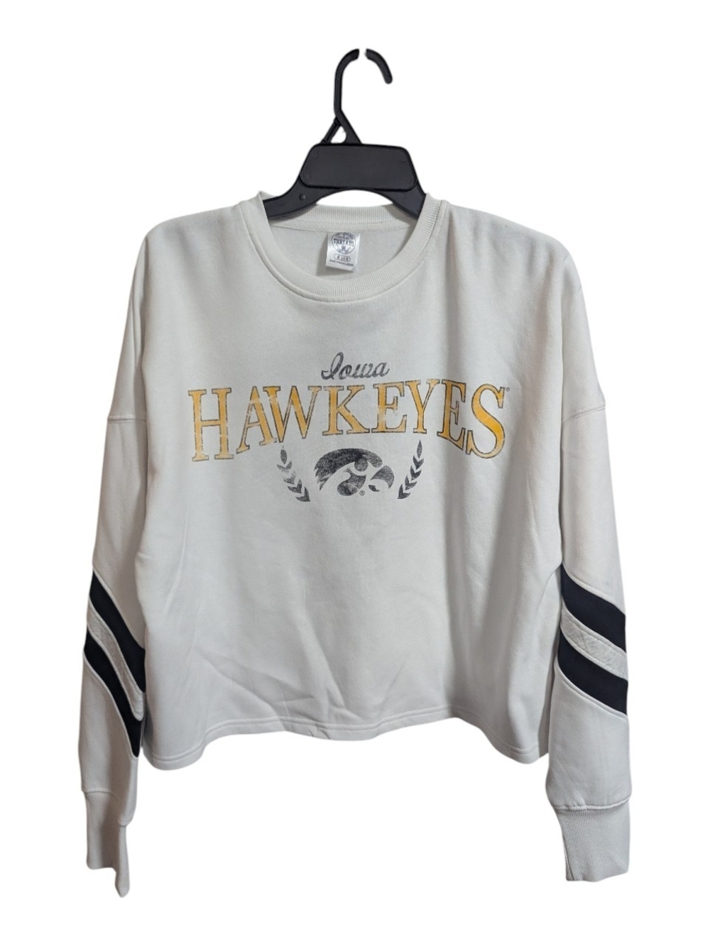 Rivalry Threads Women's Sweatshirt Sz Medium Iowa Hawkeyes Cropped Yellow